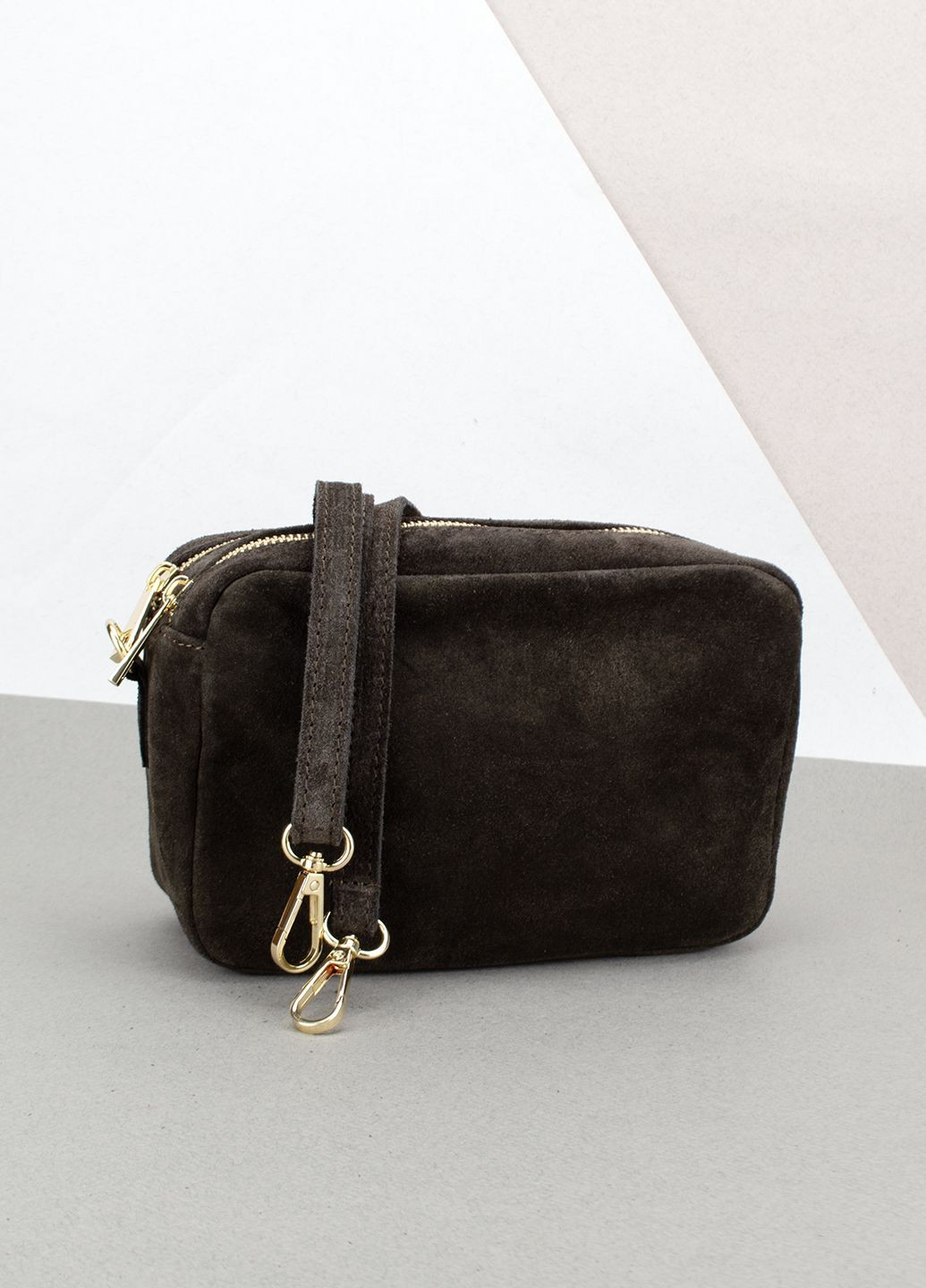 Сумка женская замшевая маленькая 03786 шоколадная Virginia Conti (316220189)