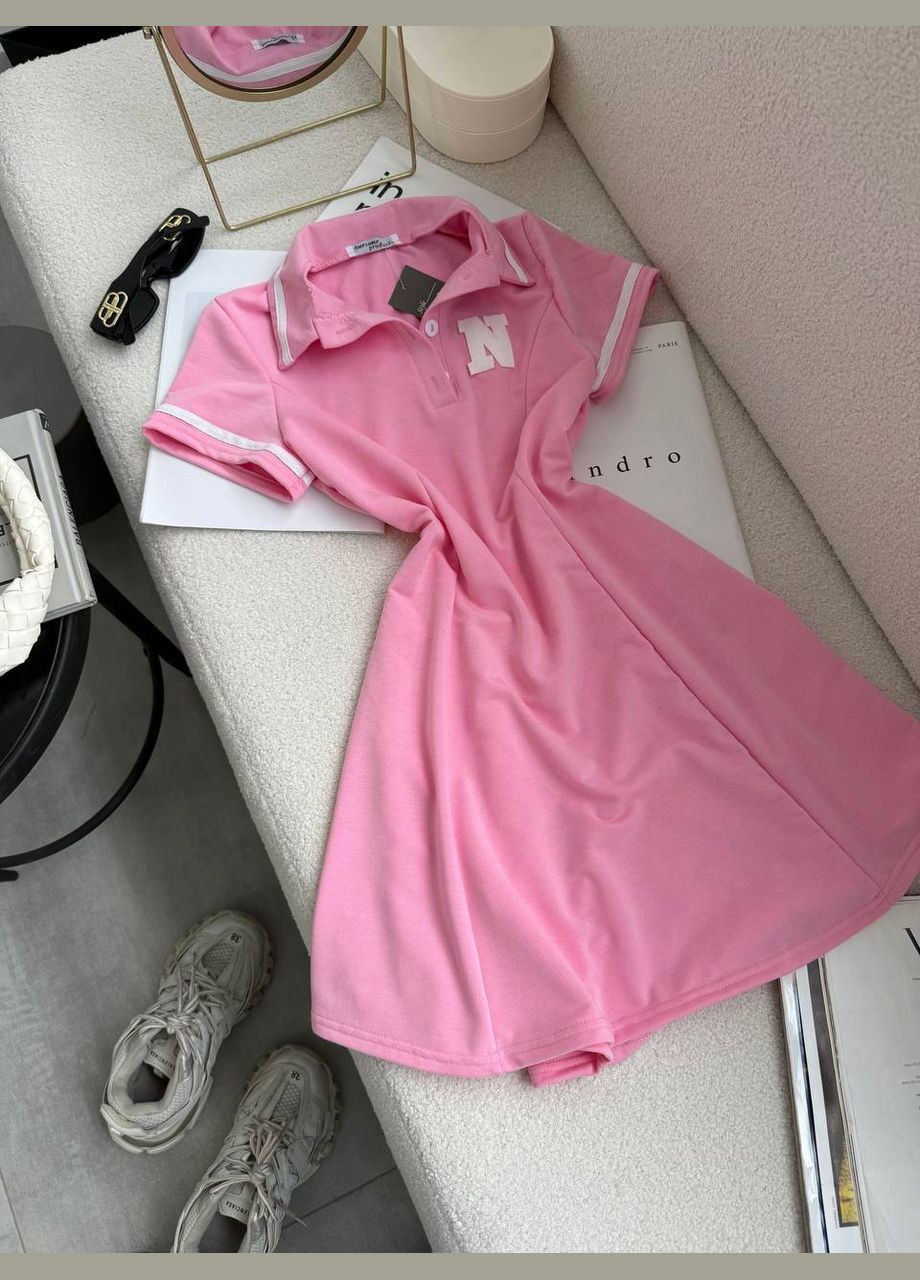 Рожева повсякденний, кежуал сукня поло поло No Brand з написами