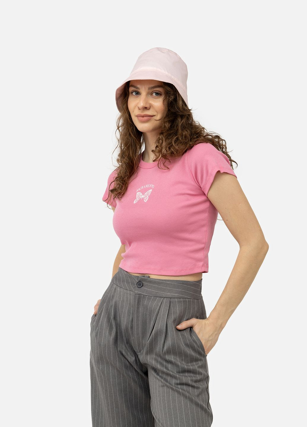 Рожева літня жіноча футболка з коротким рукавом колір рожевий цб-00245334 Divon