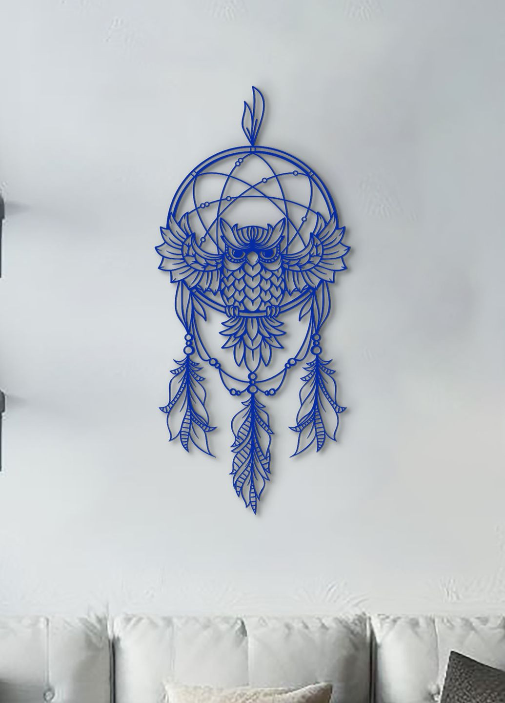 Сучасна картина на стіну, декор в кімнату "Мудра сова", стиль лофт 95х43 см Woodyard (292112804)