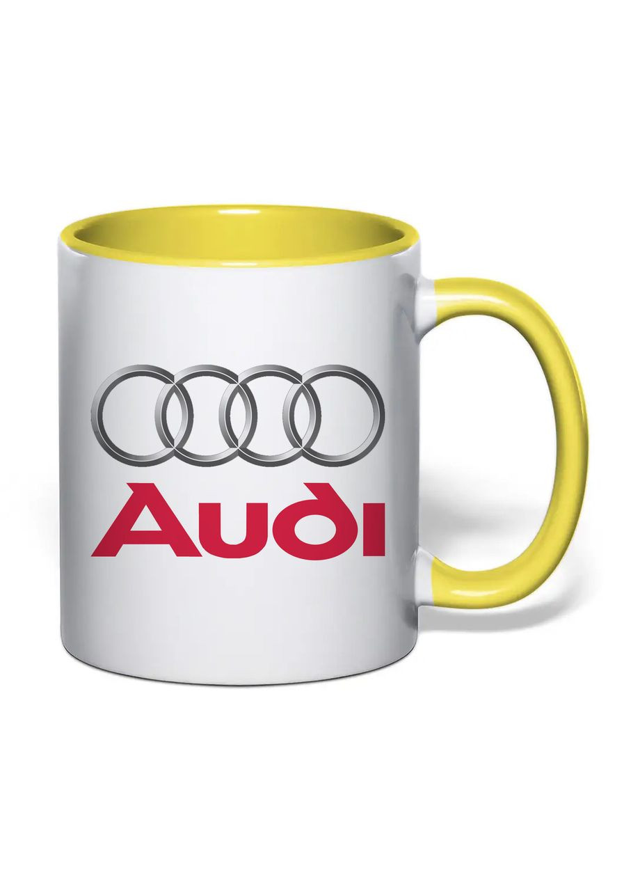 Чашка с печатью "Audi" 330 мл (цвет жёлтый) (32535) No Brand (363867209)