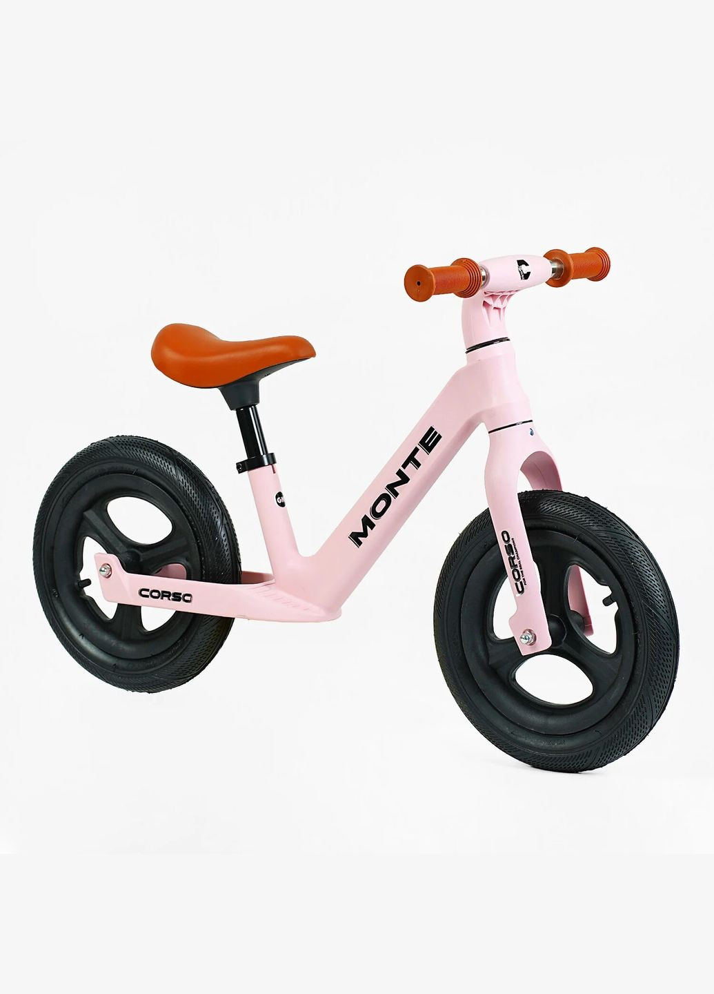 Детский велобег « Monte» SQ-07126. Нейлоновая рама, нейлоновая вилка, надувные колеса 12" Corso (290668376)