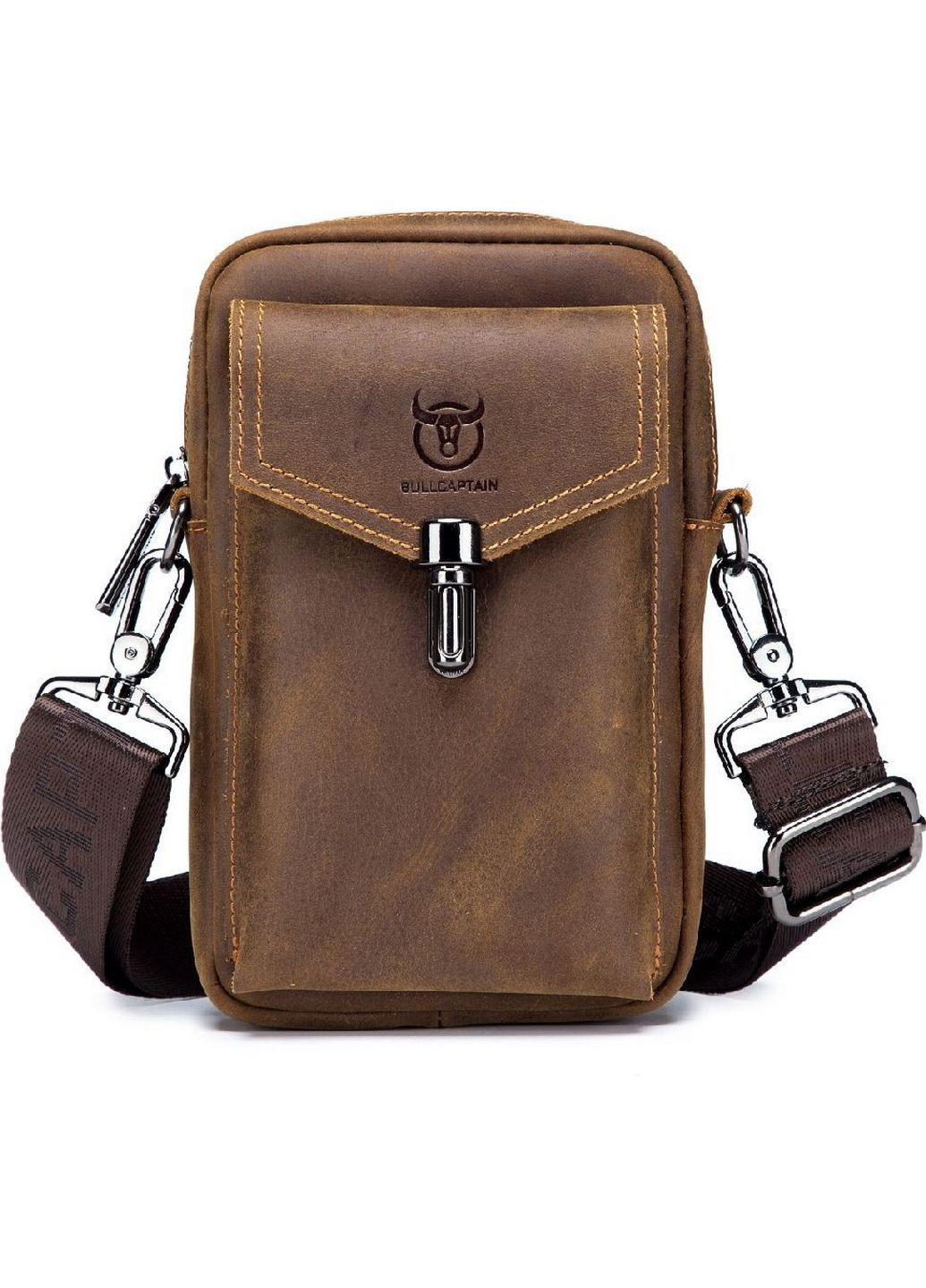 Чоловіча шкіряна сумка на пояс 18х13х5 см BULL (315872065)