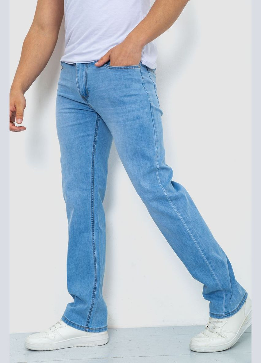 Голубые демисезонные джинсы мужские тонкие летние, цвет голубой, Ager