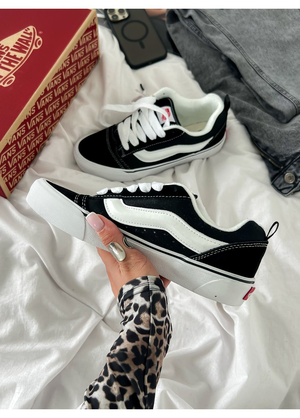 Кросівки жіночі і чоловічі Vans Knu Skool black white | Кну Скул чорно-білі No Brand чорно-білі демісезони (349729036)