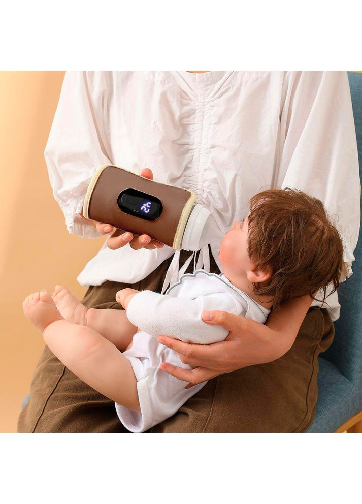 Портативный подогреватель N-025 Coffee для детской бутылочки USB цифровой дисплей 3шт Lesko (360601295)