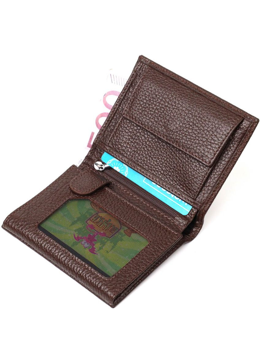 Компактный мужской бумажник из натуральной зернистой кожи без застежки 21989 Bond (331910011)