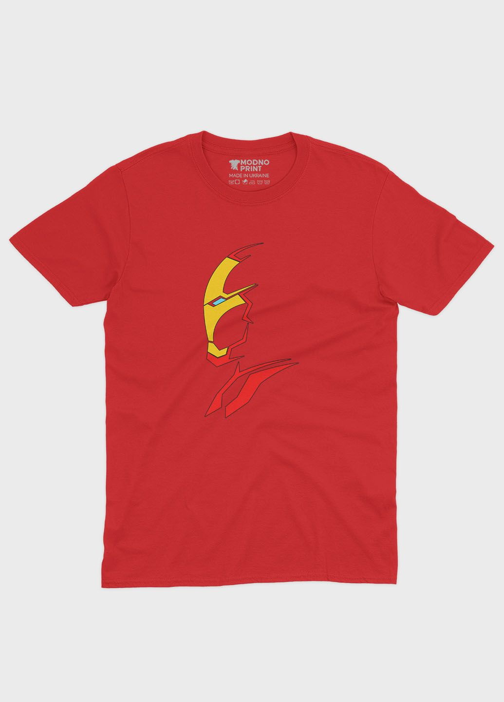 Червона демісезонна футболка для хлопчика з принтом супергероя - залізна людина (ts001-1-sre-006-016-020-b) Modno