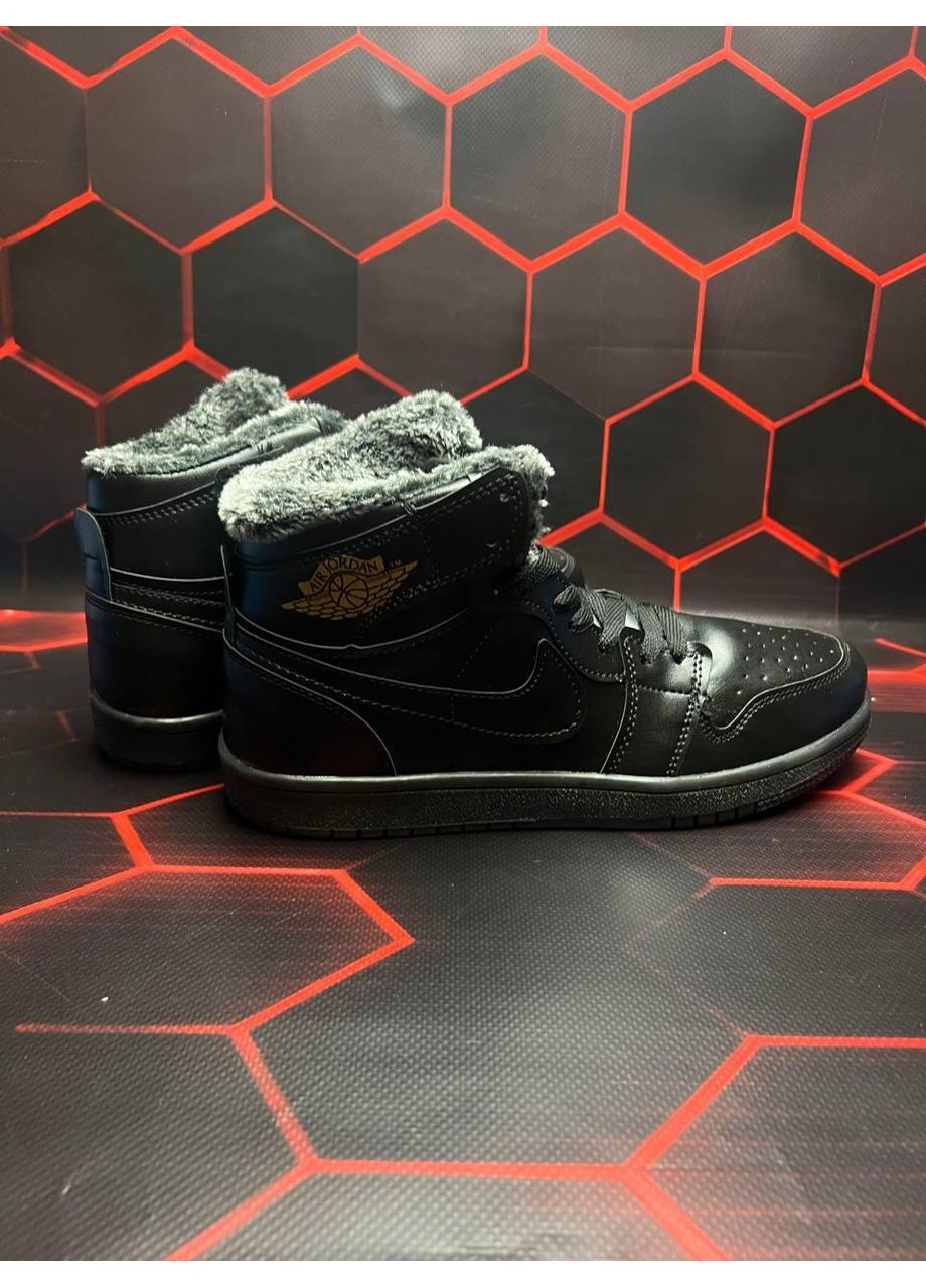 КРОСІВКИ ЖІНОЧІ NIKE AIR JORDAN 1 RETRO BLACK GOLD НАЙК АІР ДЖОРДАН No Brand чорні зими (368868833)