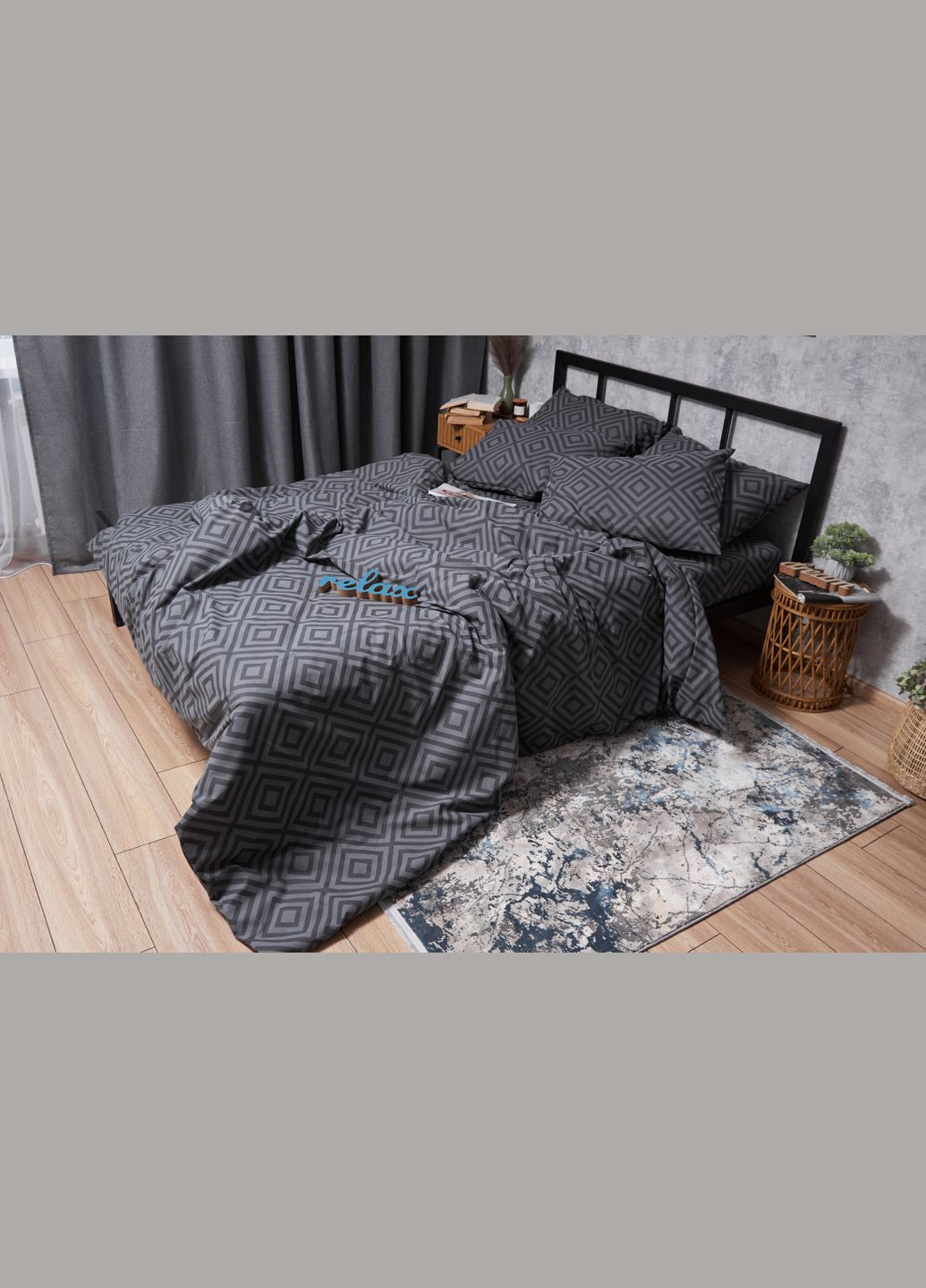 Комплект постільної білизни Бязь Gold Люкс «» двоспальні 175х210 наволочки 4х70х70 (MS-820004664) Moon&Star Storm (293147952)