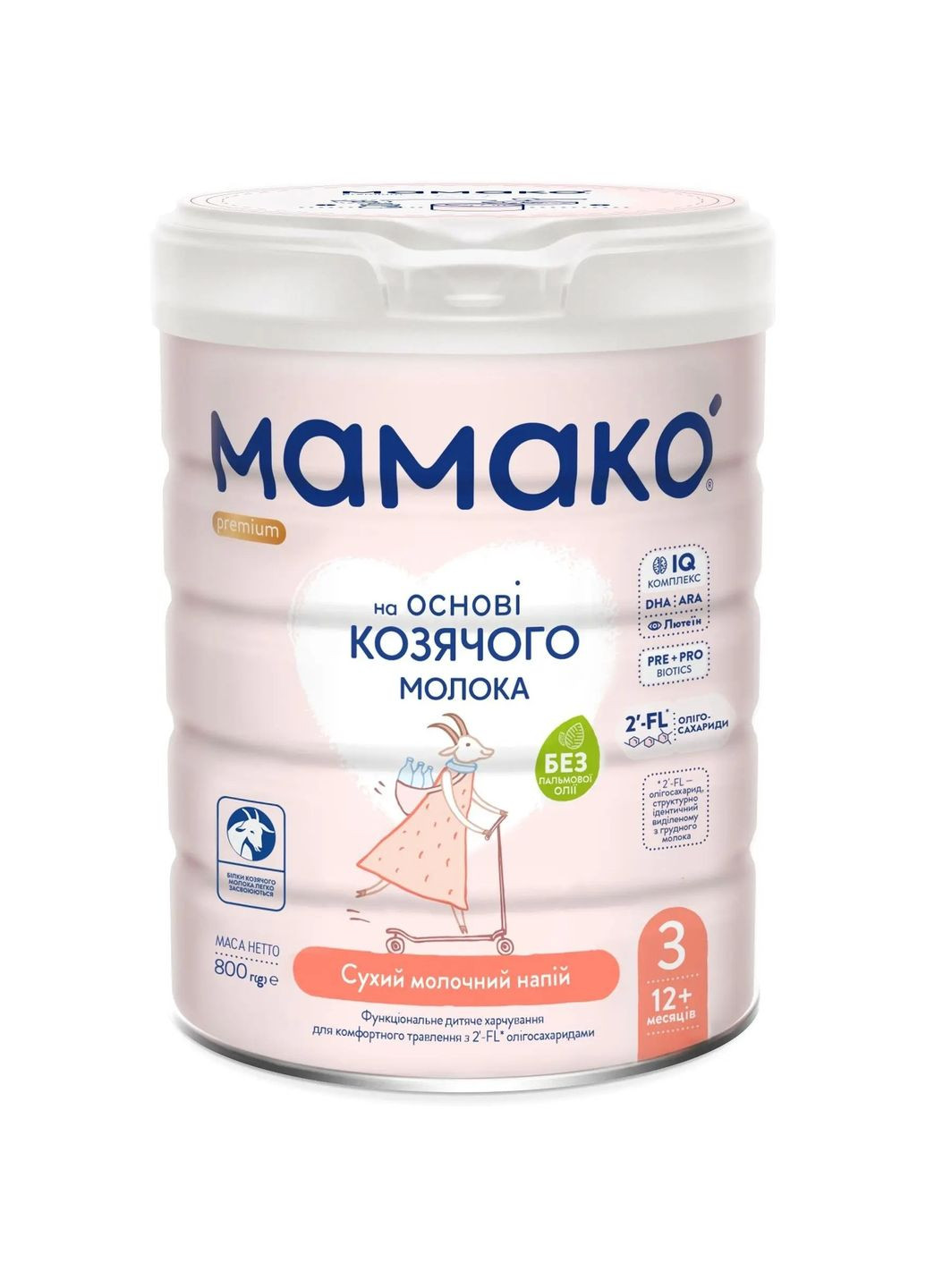 Сухой молочный напиток MAMAKO 3 Premium на основе козьего молока, 800 г МАМАКО (341678283)