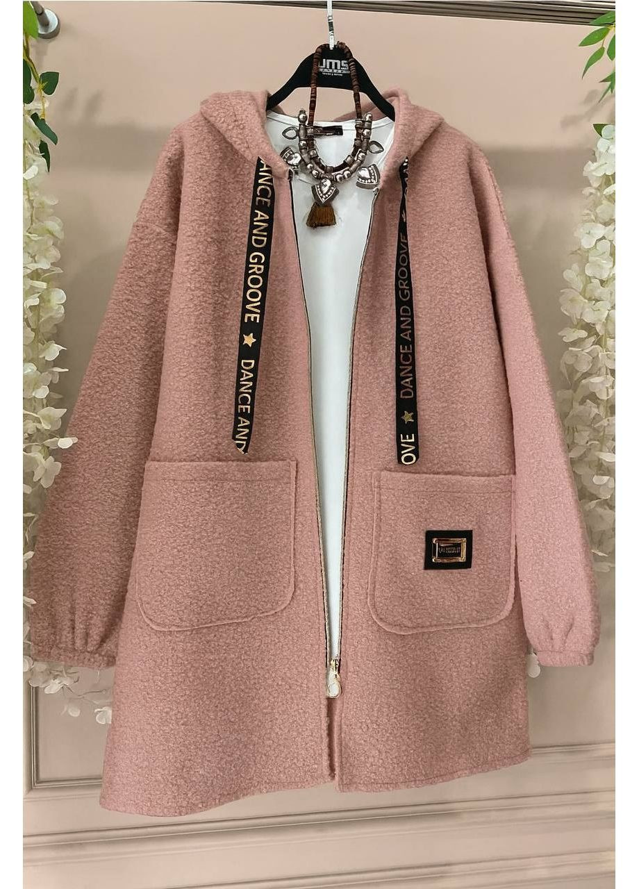 Пудрове демісезонне Жіноче тепле тренч-пальто No Brand