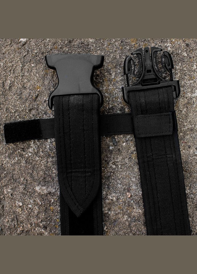 Пояс розвантажувальний жорсткий армійський тактичний ремінь (синтетичний, Чорний) ширина 5 см, макс. довжина 110 см Сварог (342375133)