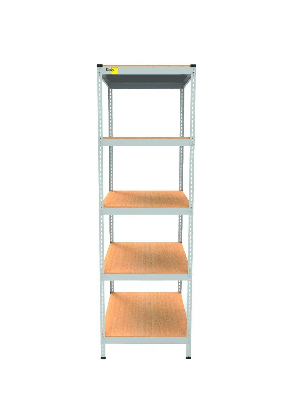 Металлический стеллаж Light Series (размер 2400х600x600мм) 5 полок ДСП до 100кг Белый Emby (331640551)