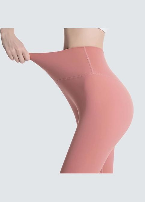 Темно-бежевые демисезонные женские леггинсы для йоги с высокой талией MINIZEBRA