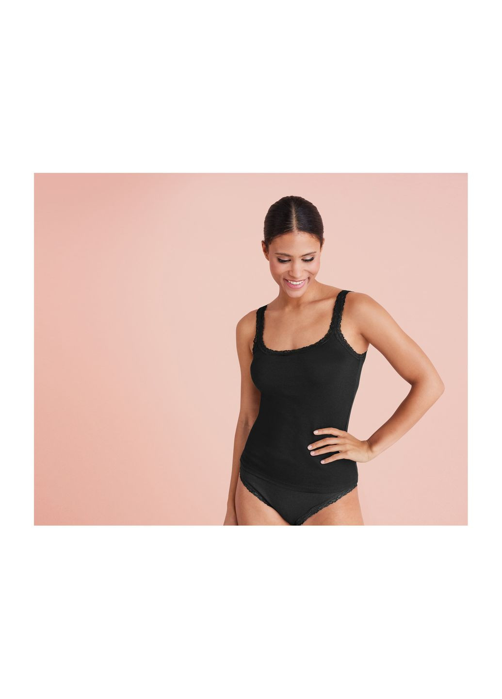 Майка натільна в рубчик для жінки LYCRA® 457278 чорний Esmara — 322183339