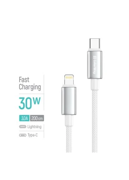 Дата кабель USB-C to Lightning 2.0m PD30W zinc alloy braided white (CW-CBPDCL099-WT) Colorway USB-C to Lightning 2.0m PD30W zinc alloy braided w (401639475)