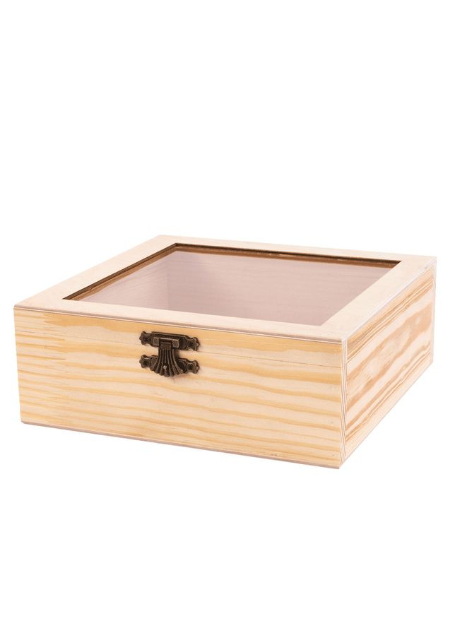 Ящик деревянный с замком и прозрачным верхом 20х20х8см Rosa Talent (362660617)