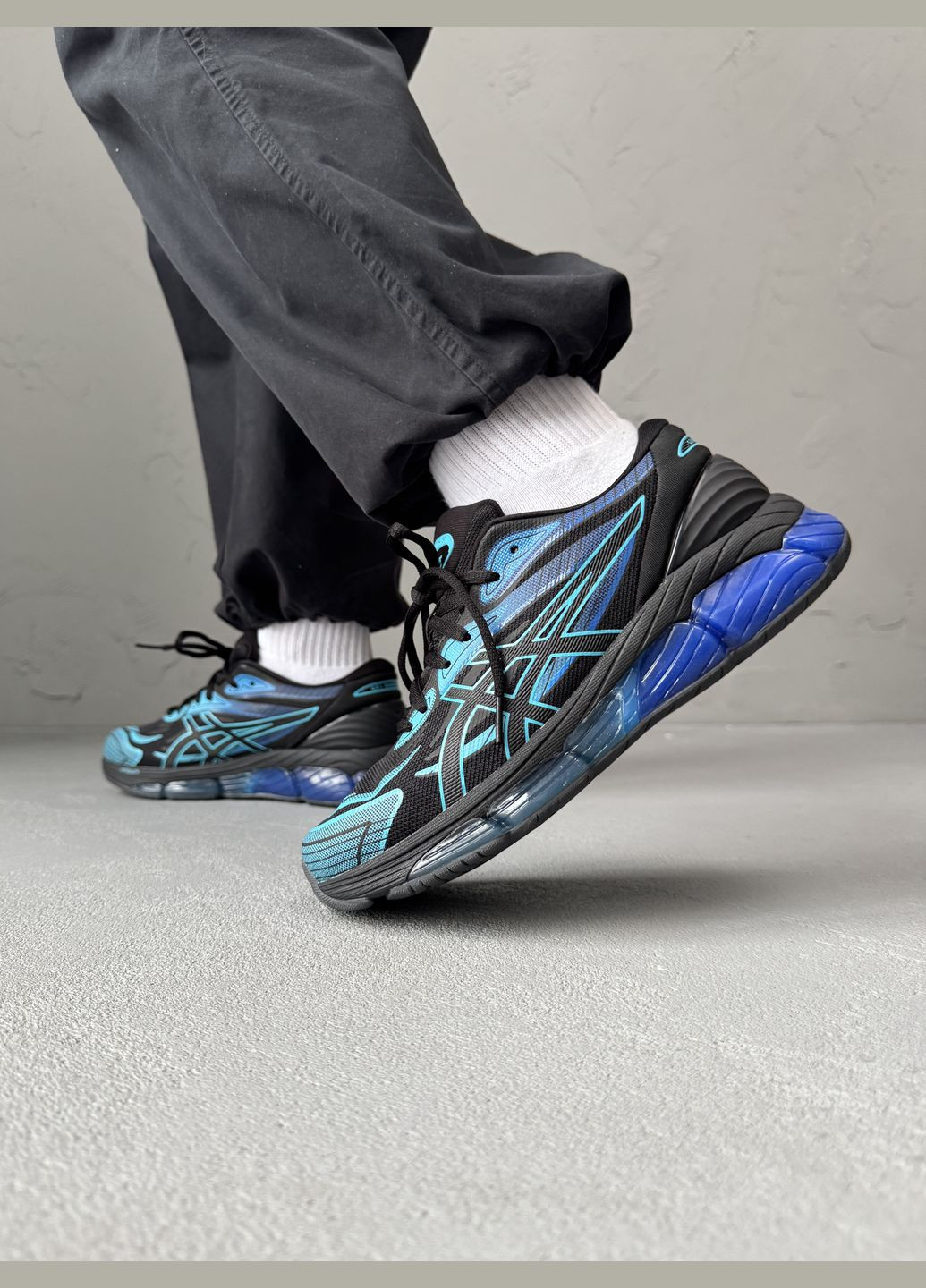 Синие демисезонные кроссовки мужские asics gel-quantum 360 blue black | асикс гель-квантинум 360 синие черные No Brand