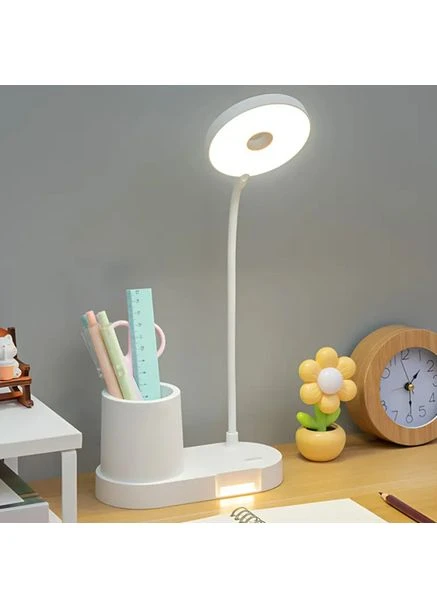 Настільна LED-лампа з гнучкою ніжкою та тримачем сенсорне керування USB-живлення Білий No Brand (391552428)