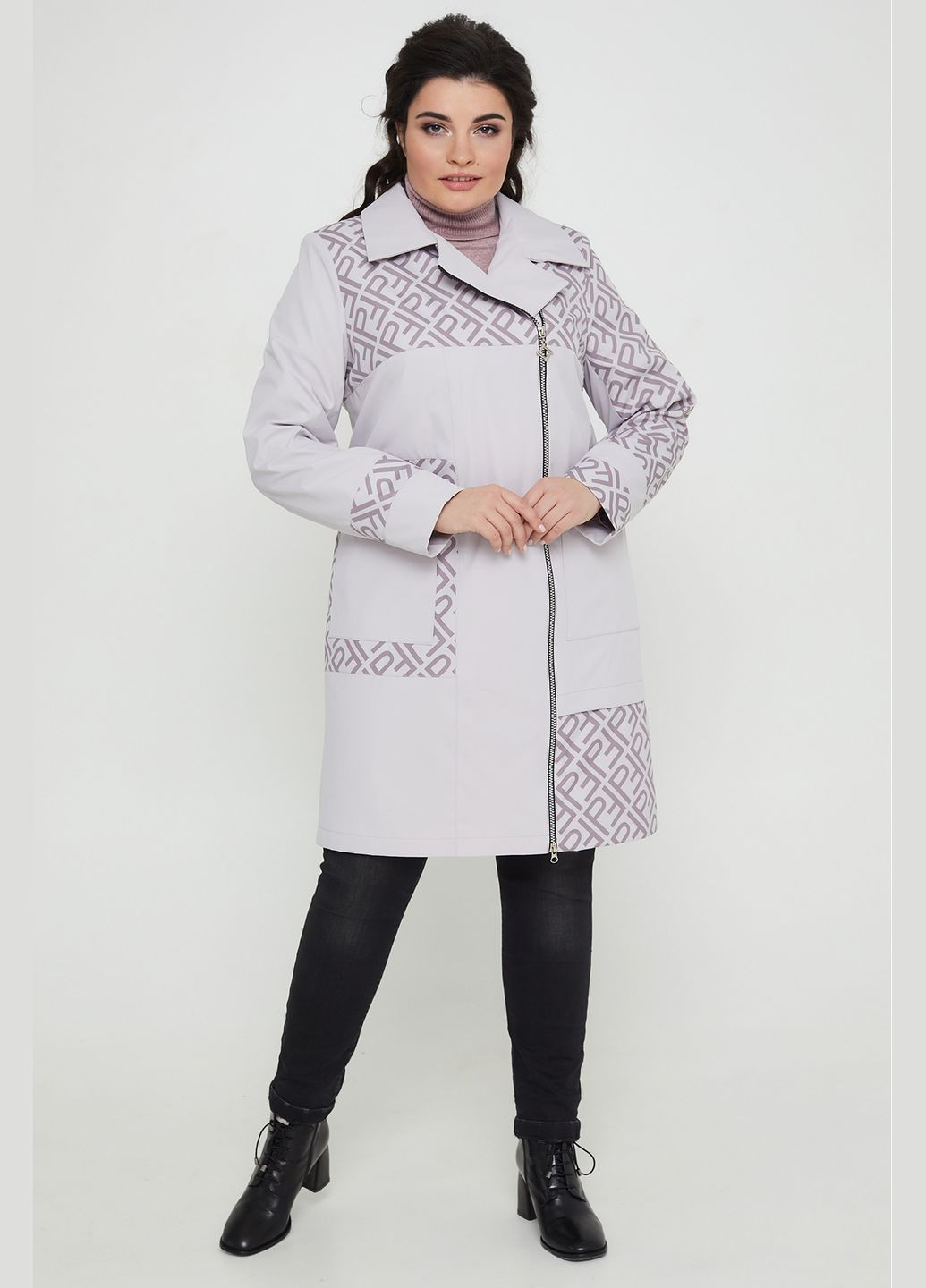 Темно-бежеве демісезонне Жіночий плащ вільного крою з тканини "президент" на нейлоновій підкладці All Posa (ap101192p) A'll Posa