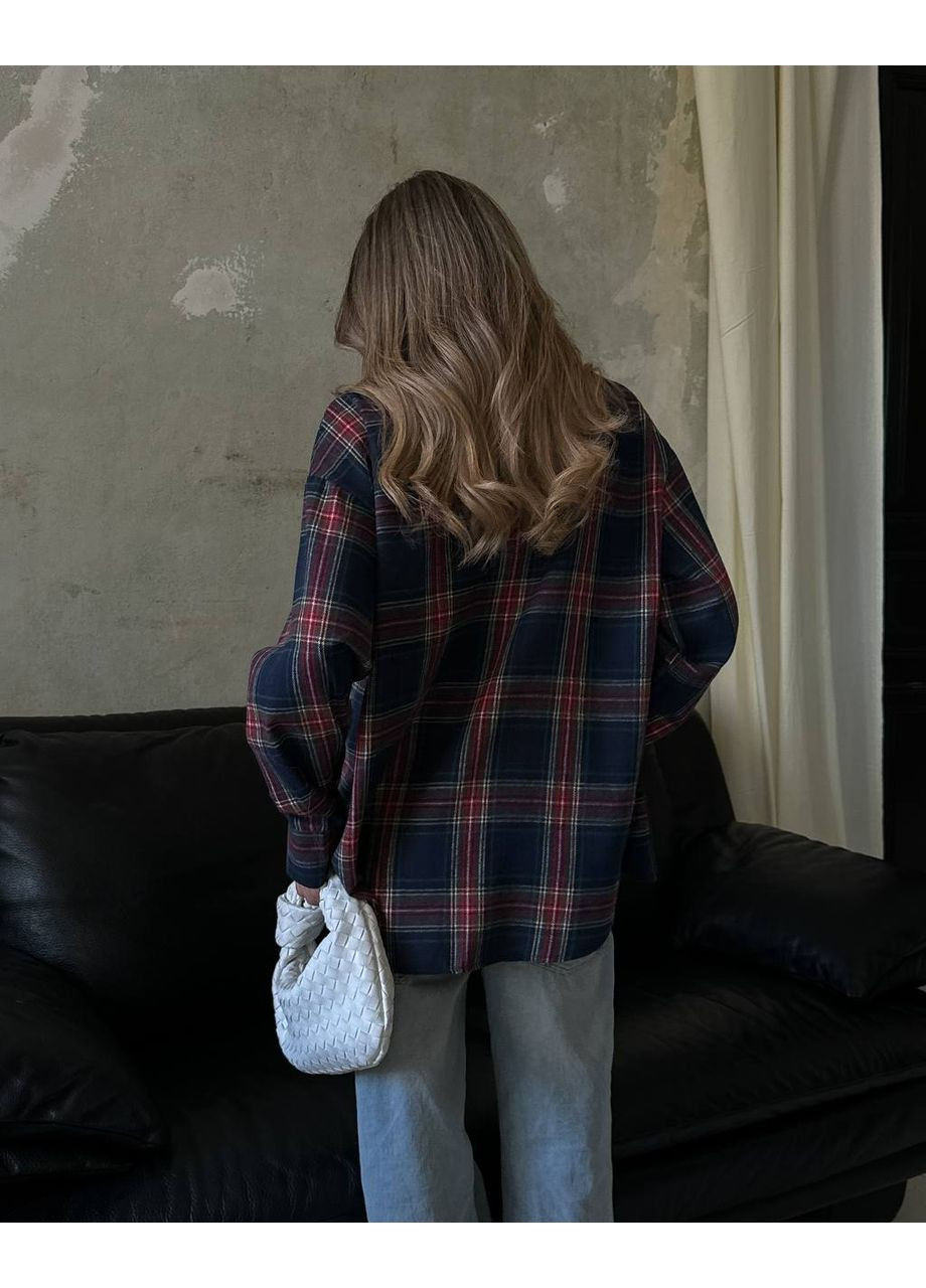 Синяя классическая рубашка в клетку GD/GL Модний простір