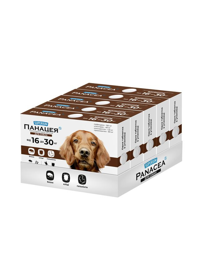 СУПЕРІУМ Панацея, протипаразитарна таблетка для собак, Superium (322002233)