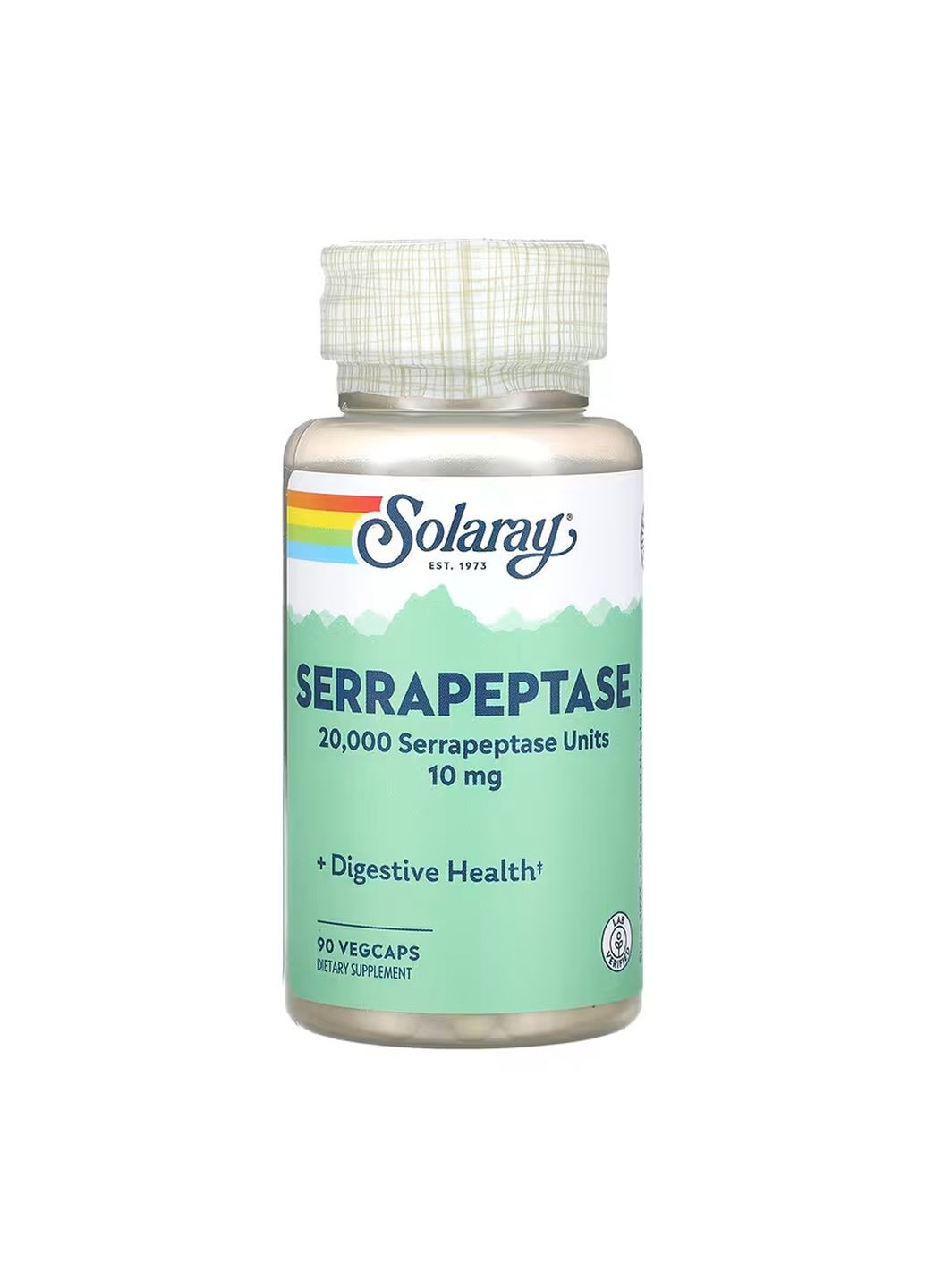 Серрапептаза 10мг капсулы для здоровья пищеварения 90 шт Solaray (367956565)