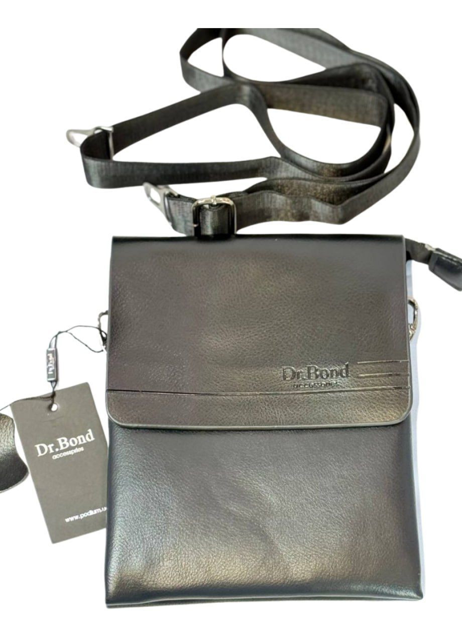 Мужская сумка на плечо в черном цвете из натуральной кожи No Brand (364100363)