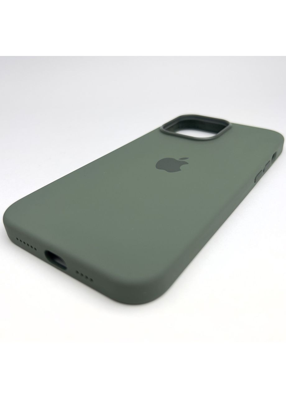 Чохол на 14 PRO MAX Silicone Case Magsafe мікрофібра з магсейв для айфон 14 ПРО МАКС Olive Оливковий No Brand (369137255)
