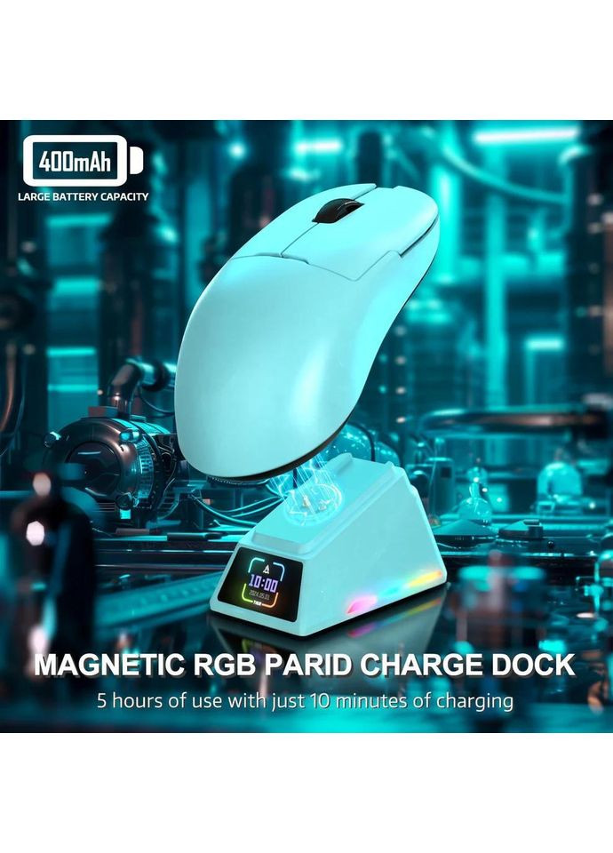 Игровая мышка AJ159 APEX PAW3950 Blue, 8K, 42000DPI, с зарядной станцией Ajazz (370202833)