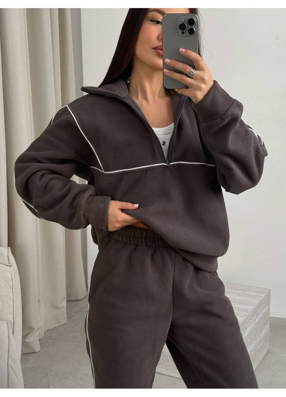 Теплый женский костюм из флиса с контрастными кантами. No Brand (372201314)
