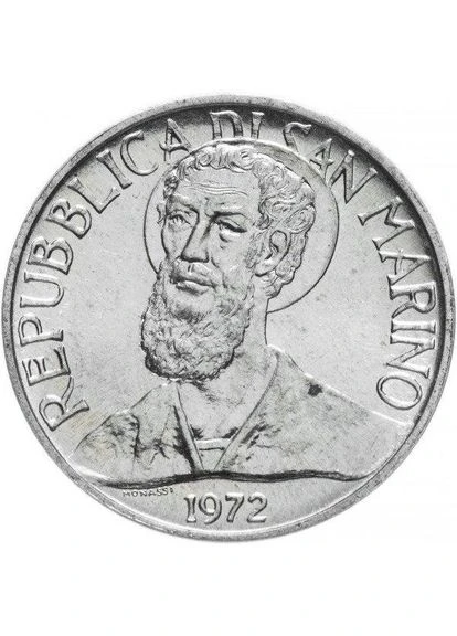 Сан-Марино 5 лир 1972 год Монеты мира No Brand (394702574)