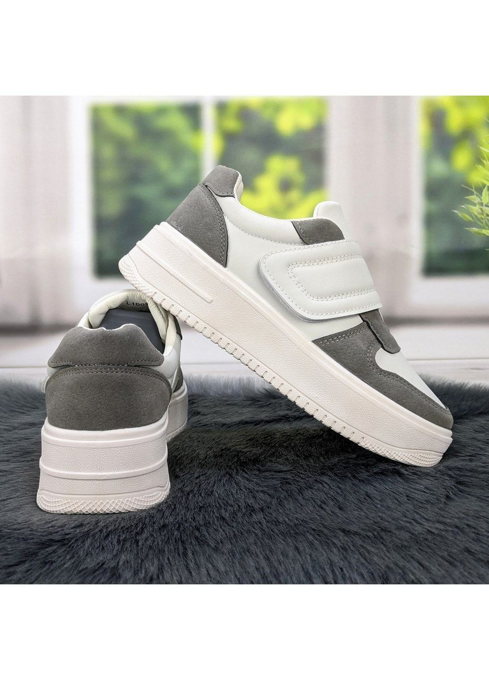 Кроссовки женские демисезонные на липучках LB серые демисезоны (284116769)