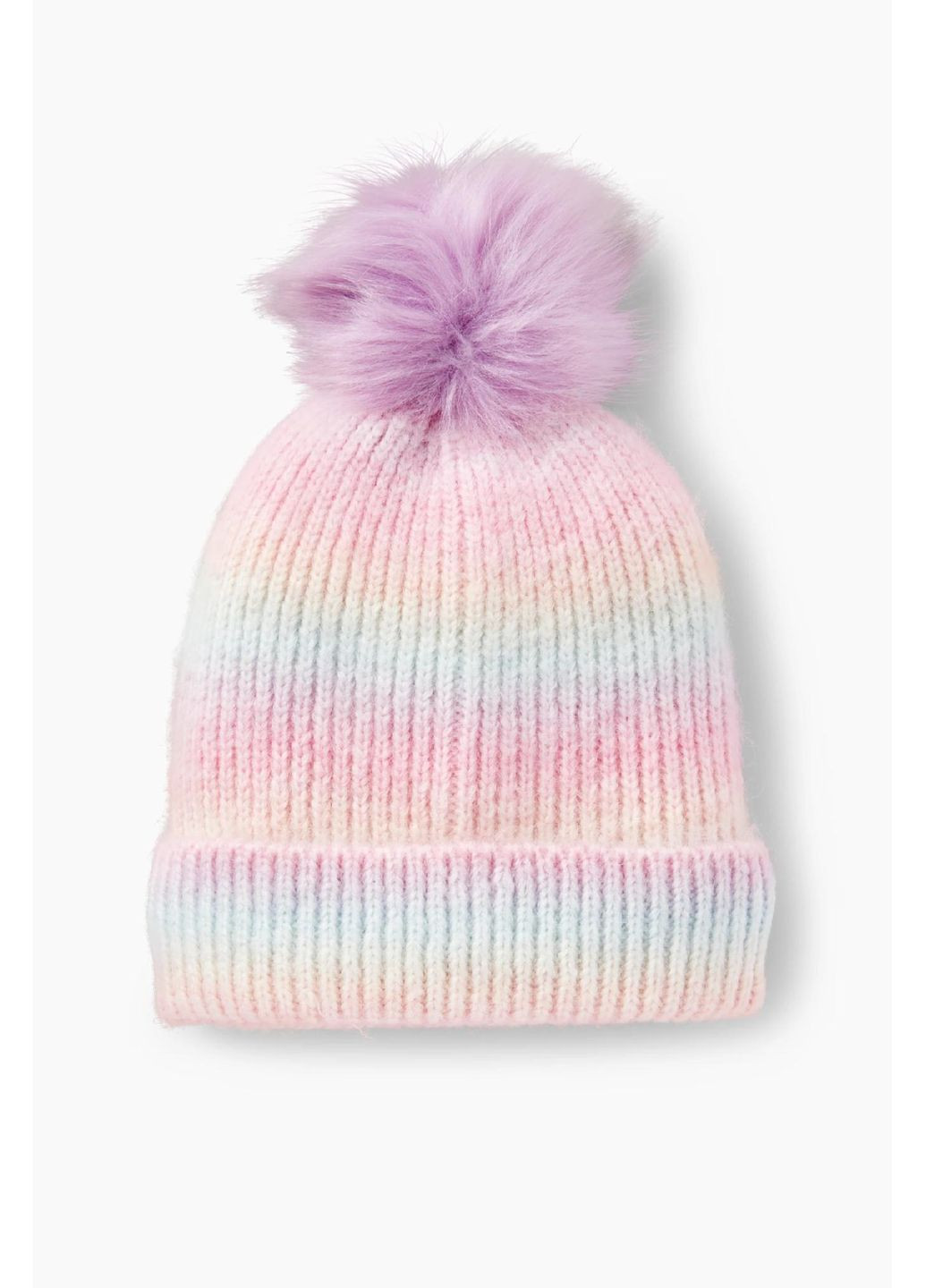Дитяча зимова шапка-біні в'язана з помпоном для дівчинки Різнобарвна (25101818) C&A (365777184)