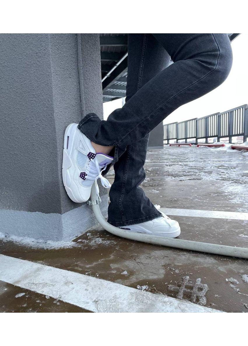 Белые демисезонные кроссовки мужские nike air jordan retro 4 metallic purple найк аир джордан No Brand