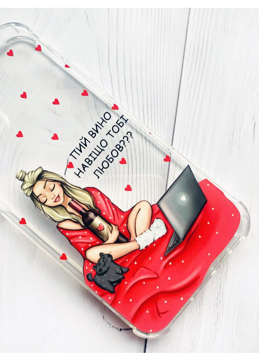 Чехол с утолщенными углами на Xiaomi Redmi Note 12 Pro Speed 5G:: Девушка с вином (принт 220) Creative (360684750)