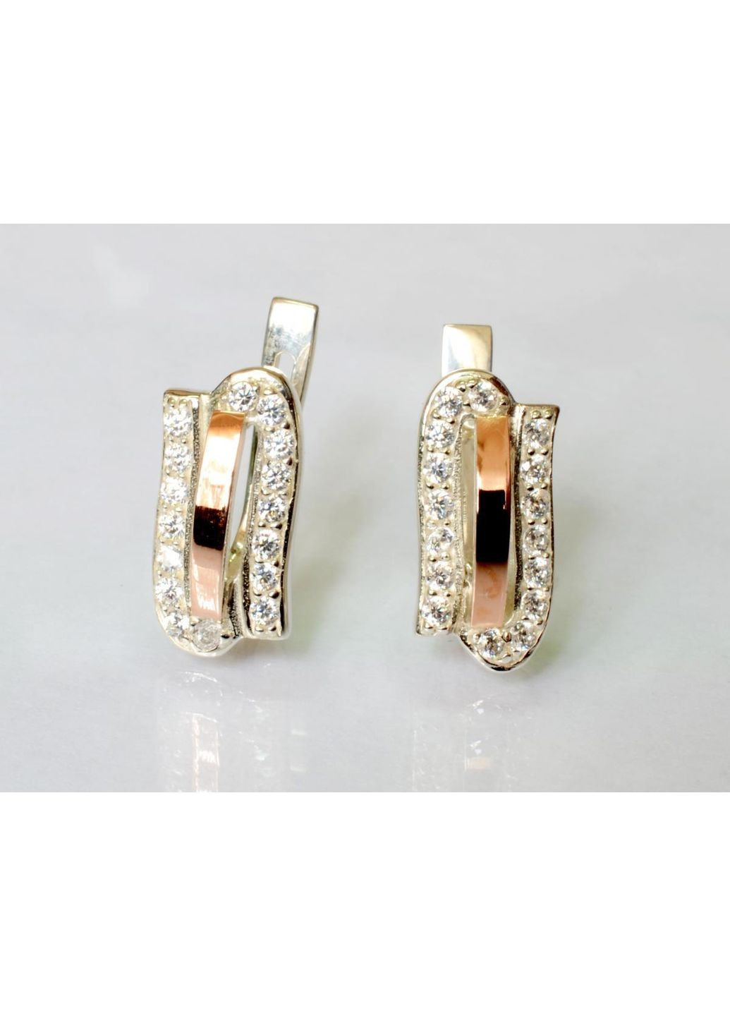 Серебряные серьги с золотыми накладками Silver Style (366814066)