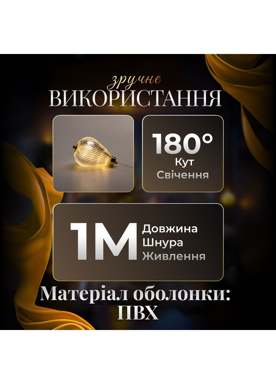 Гирлянда штора с фигурками Воздушный шар 3 метра 6 ламп теплый свет для украшения праздников ProDobro (364189992)