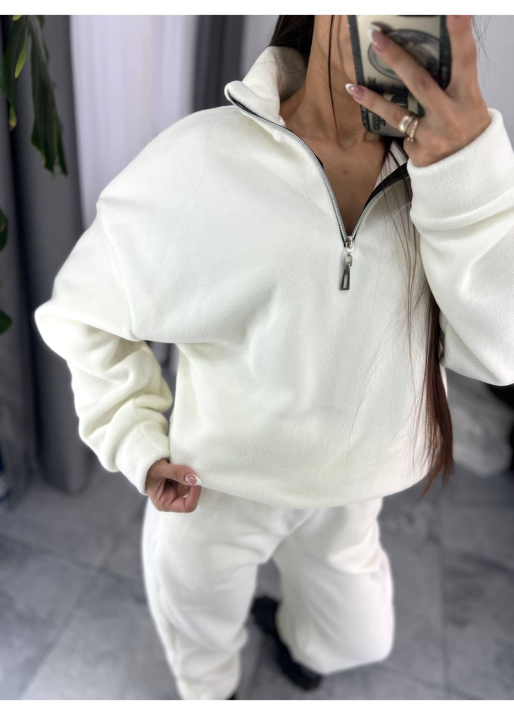 Костюм жіночий двосторонній фліс,кофта з комірцем на блискавці та штани Україна (365250671)