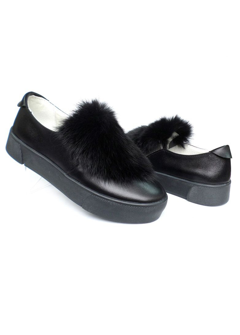 Шкіряні жіночі сліпони з хутром. Fashion (348472365)