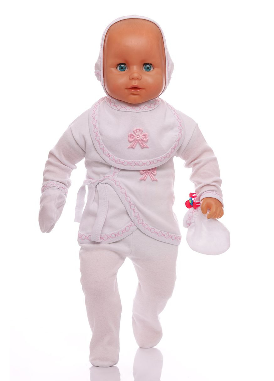 Белый демисезонный комплект на выписку для девочки трикотажный бант белый 56 см (37646) BABYKROHA