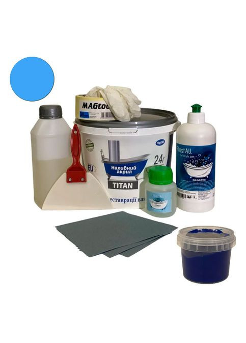 Рідкий акрил для реставрації ванн Titan 1.7 м кольоровий 3.3 кг з набором для реставрації ванн Оригінал Plastall (363131369)