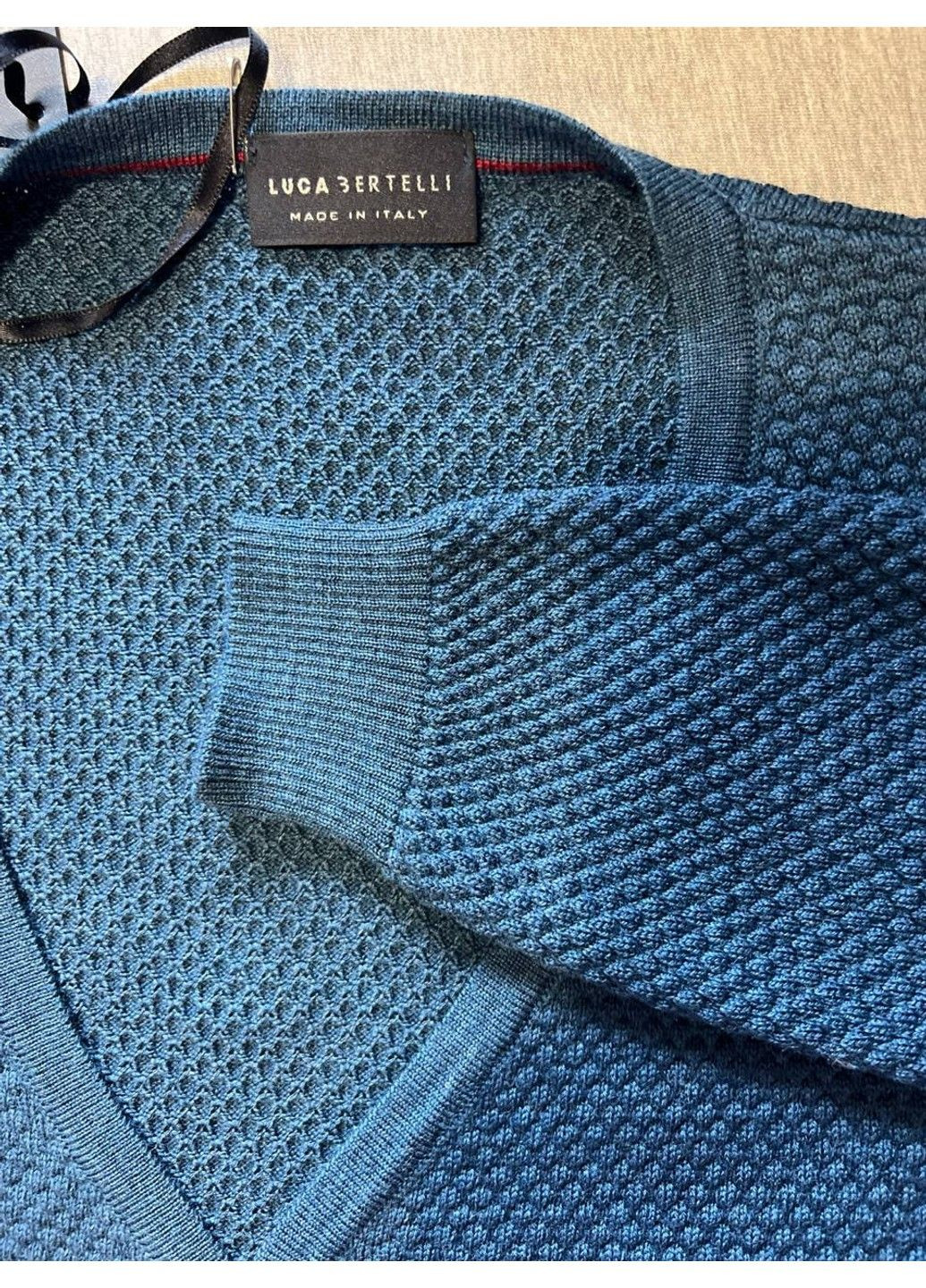 Синій демісезонний 5331m светр чоловічий Luca Bertelli