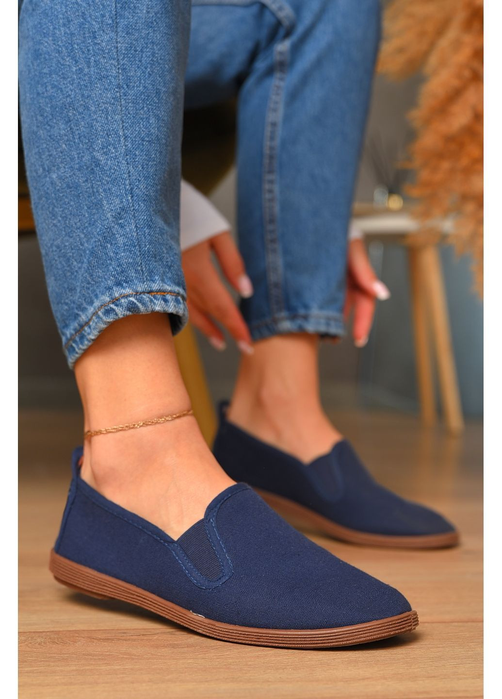 Темно-синие мокасины женские темно-синего цвета Let's Shop