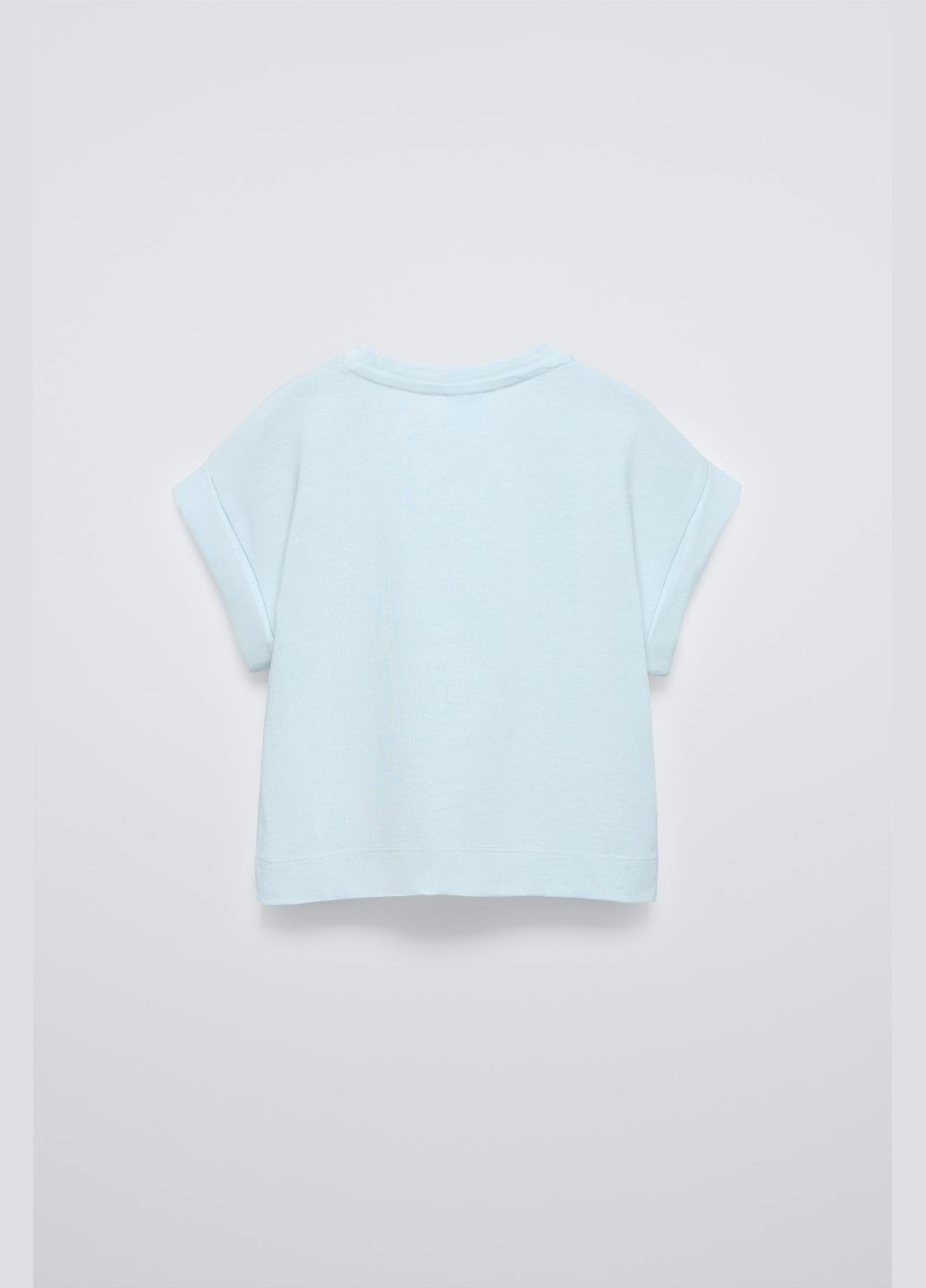 Світло-блакитна демісезонна базова блакитна футболка Zara футболка базова