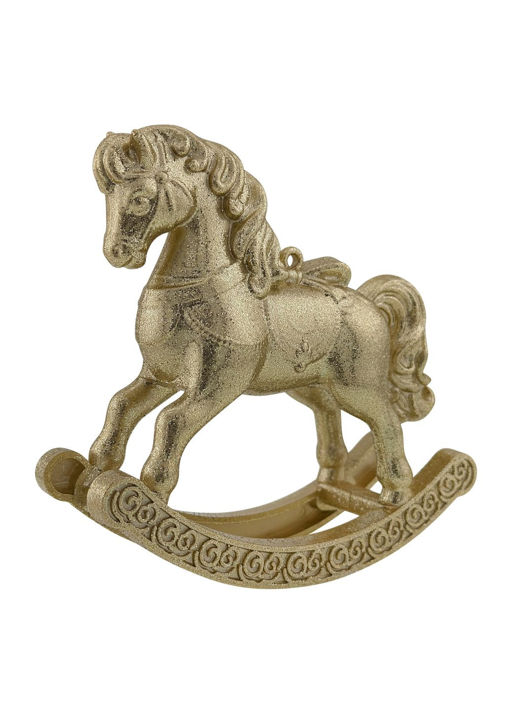 Елочная игрушка Лошадь-качалка 11х4х11,5 см золотой MIS LT (365627913)