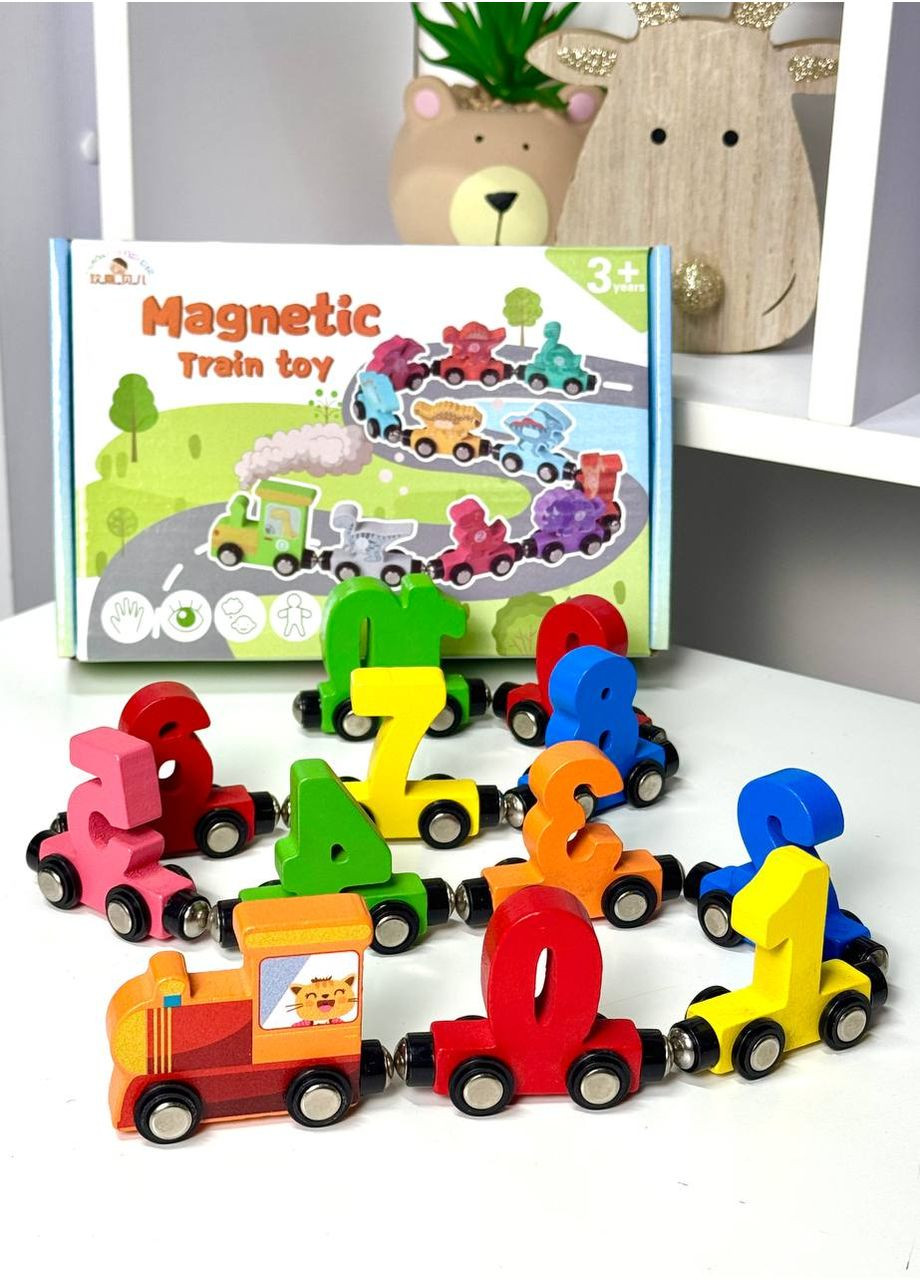 Деревянная игрушка Магнитный поезд MD 0760 с цифрами Fun Game (370080628)