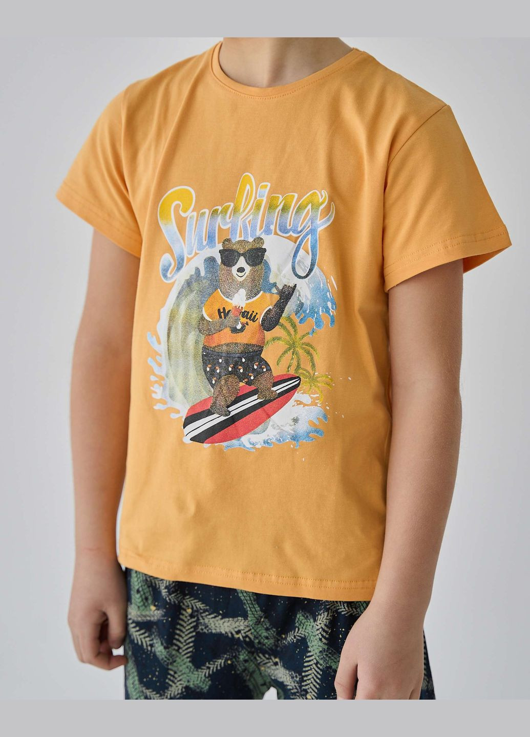 Желтая подростковый комплект с шортами на мальчика Tom John