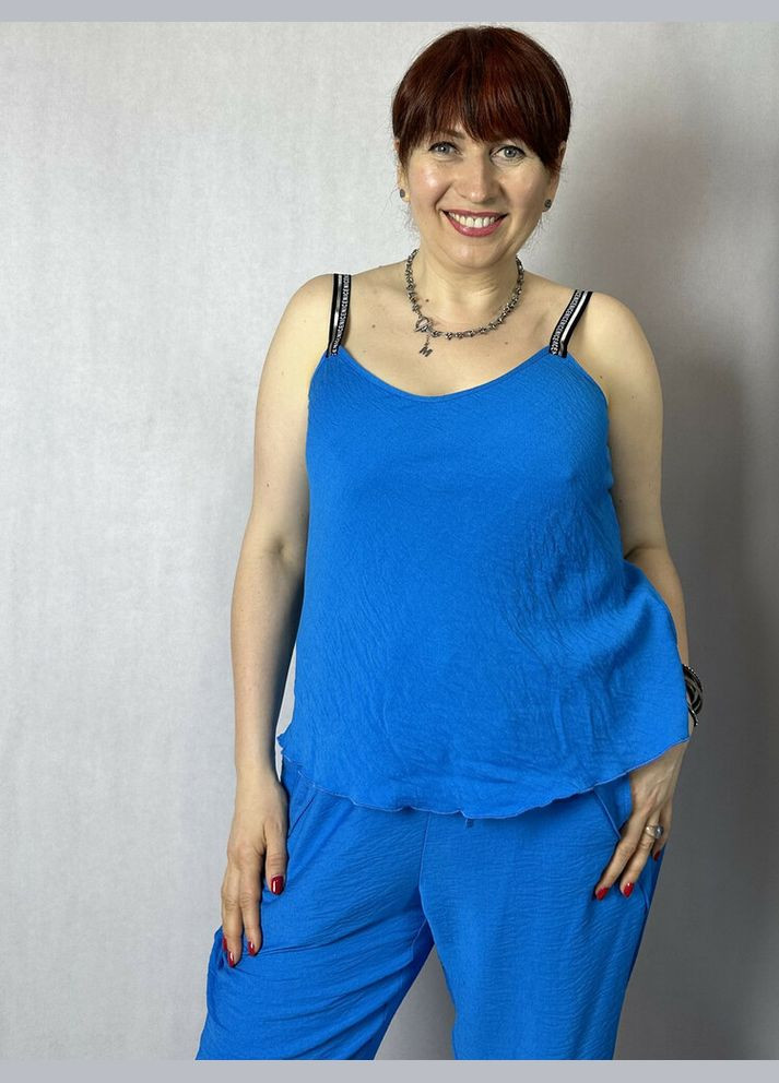 Майка жіноча бірюзова на широких бретелях MKSH2506-32 Modna KAZKA — 336934210